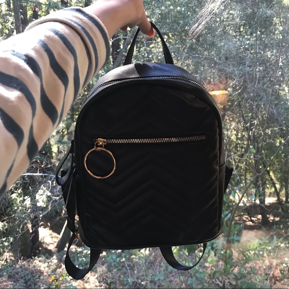 Rubi Black Chevron Backpack